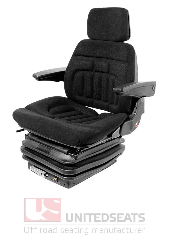 UnitedSeats CS85/Top25 AR fabric black construction seat, tractor seat, forklift seat