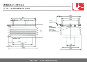 UnitedSeats MGV84 Technical Drawing