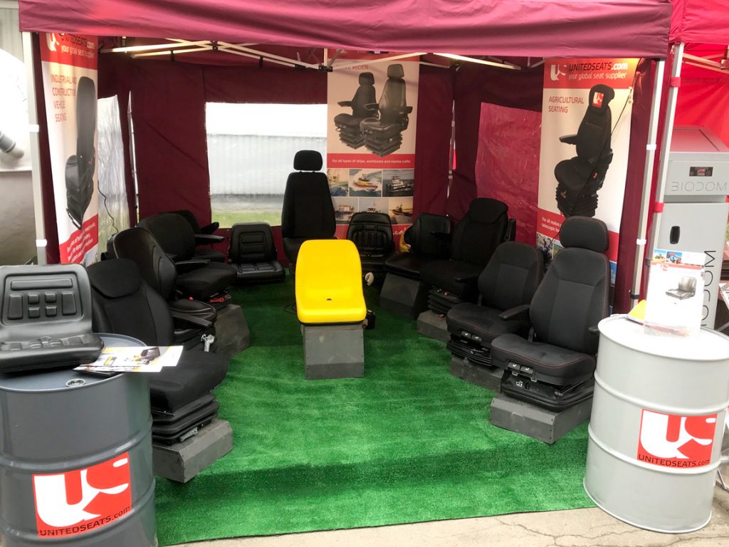 Carlat Latvia at farm show with UnitedSeats seats