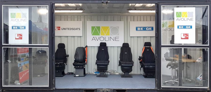 AVOLINE FINLAND exhibit at the MAXPO Construction show with UnitedSeats products