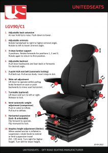 UnitedSeats LGV90/C1 manual