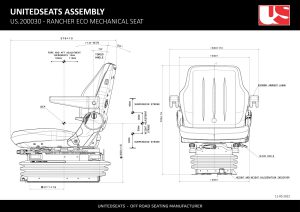 US.200030 drawing UnitedSeats Rancher Eco Mechanical Seat