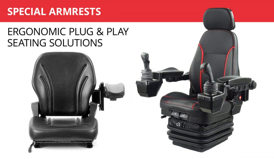 UnitedSeats is partnering special armrest and armrest pod suppliers to provide more ergonomic plug and play seating solutions