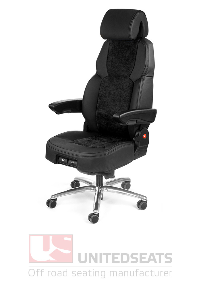 UnitedSeats C8 Pro Synergy 24/7 office chair black leather and fabric