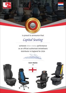 UnitedSeats dealer Capital Seating Achievement Certificate 2024