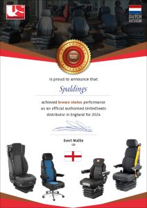 UnitedSeats dealer Spaldings Achievement Certificate 2024