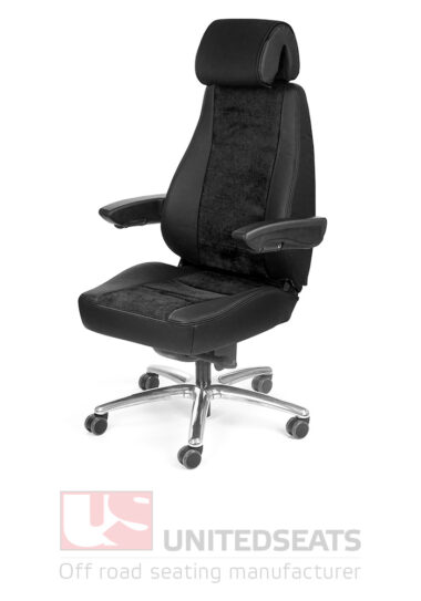 US.291762 UnitedSeats C4 office chair black leather with black fabric comfort version