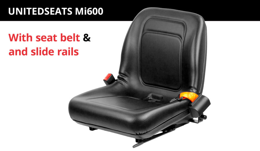 UnitedSeats Mi600 with seat belt and slide rails