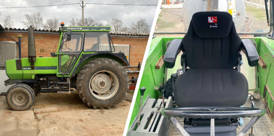 UnitedSeats dealer Sumsertech installs Rancher tractor seat in Deutz Fahr DX85 tractor