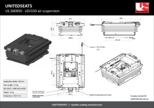 UnitedSeats US.360850 LGV150 air suspension drawing