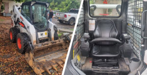 Low profile air seat solution for Bobcat 5650 skidsteer machine