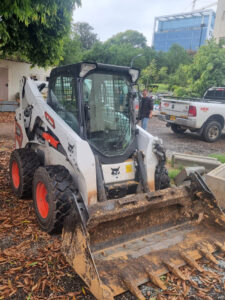 Low profile air seat solution for Bobcat 5650 skidsteer machine