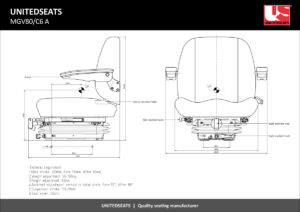 Drawing UnitedSeats MGV80/C6 A tractor seat US.203282