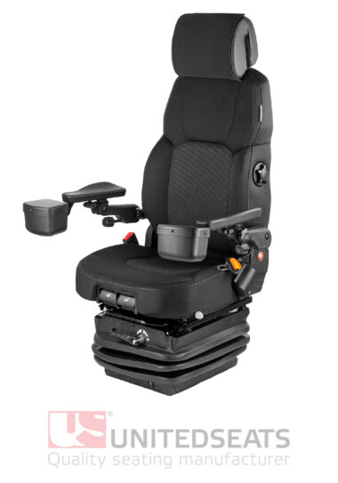 UnitedSeats MGV150/C8 Pro AHG fabric with ergonomic armrests and joystick boxes