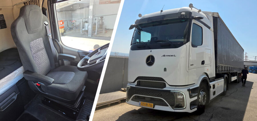 UnitedSeats dealer Asfir installs Voyager C65 truck seat into Mercedes Actros L